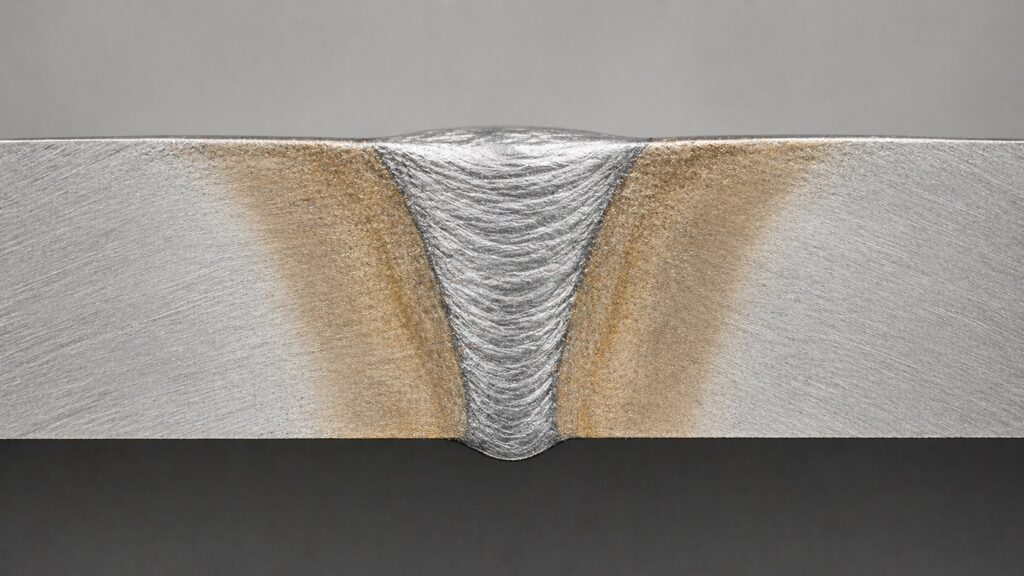 aluminum weld cross section showing heat affected zone haz and base metal