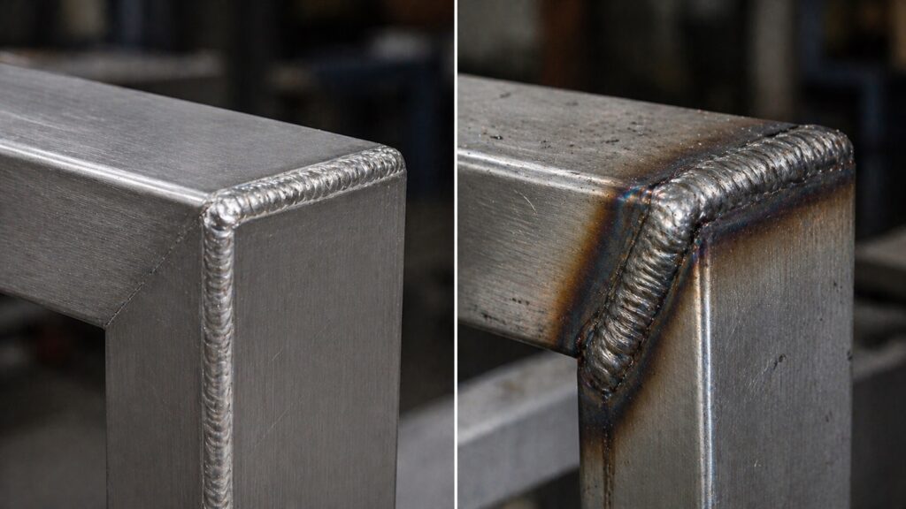 comparison of tig and mig welding on aluminum showing heat differences
