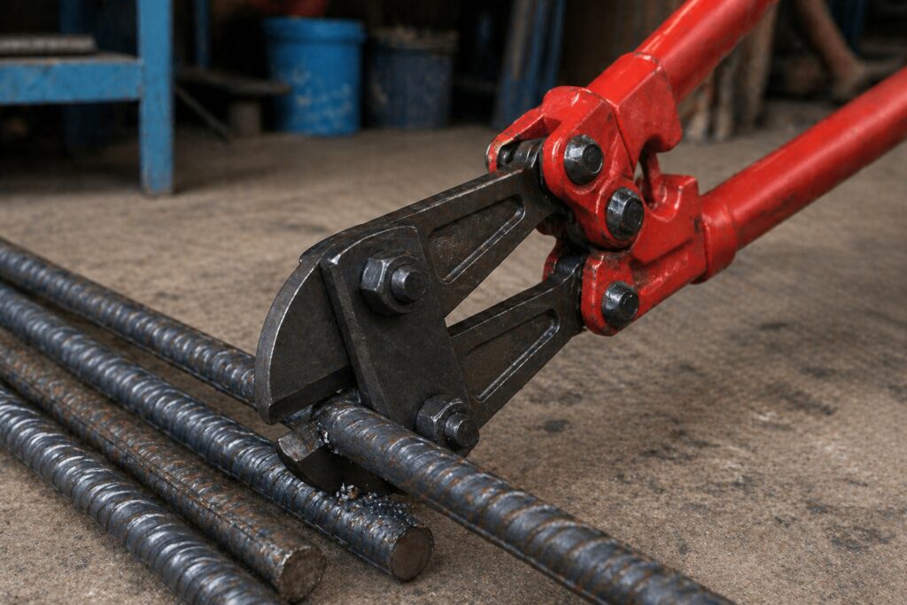 cutting rebar with bolt cutters
