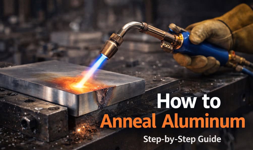 annealing aluminum with torch heating metal to soften material