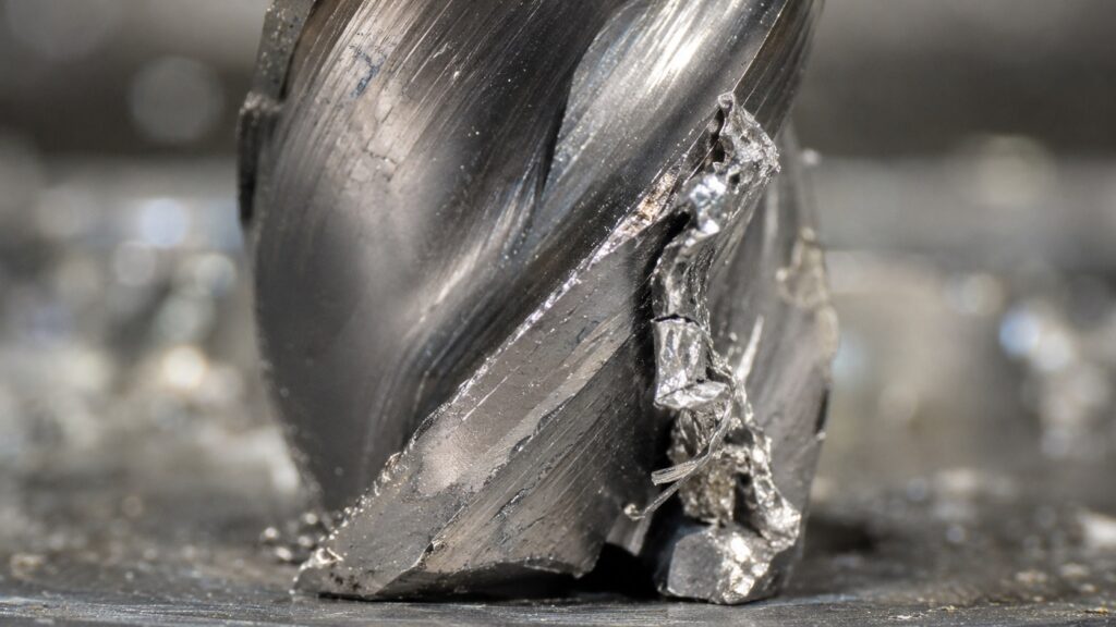 Built-up edge damage on carbide tool while machining aluminum