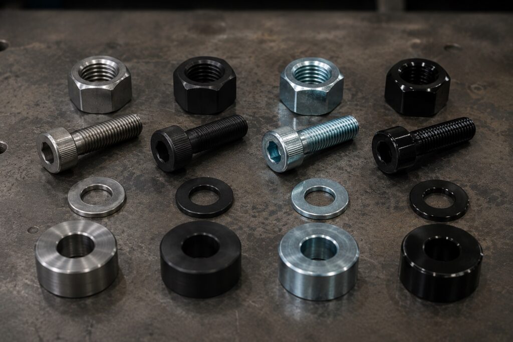 Comparison of black oxide coating with bare steel, zinc plating, and powder coating