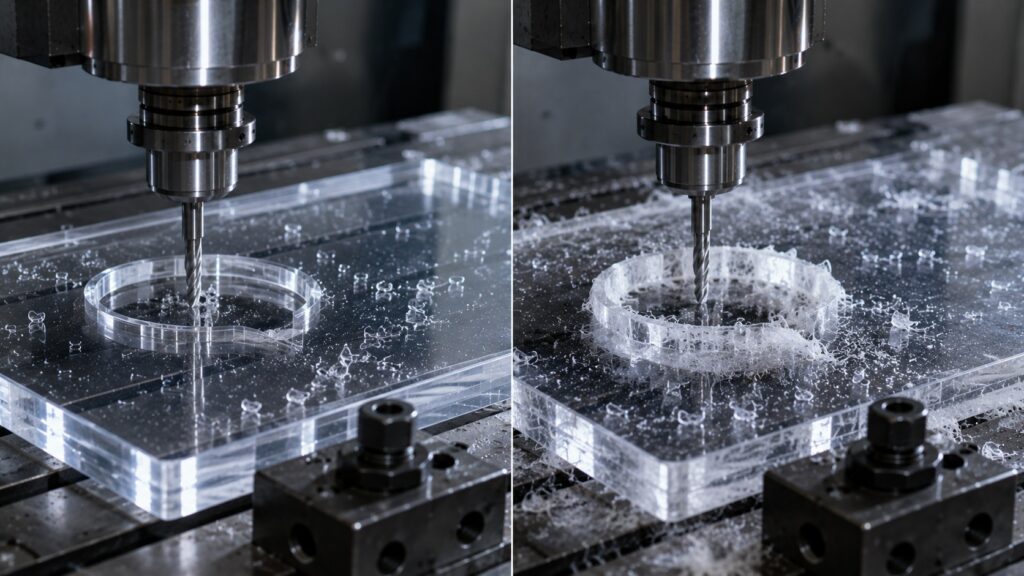 Cast acrylic versus extruded acrylic machining comparison