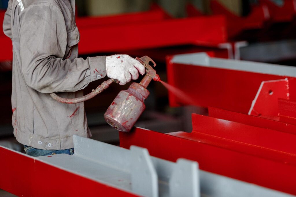 applying clear coat on bare steel furniture to prevent rust and preserve appearance