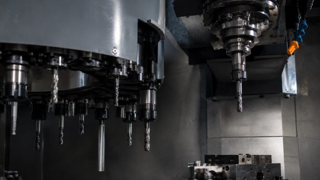 Automatic CNC tool change operation with carbide end mill