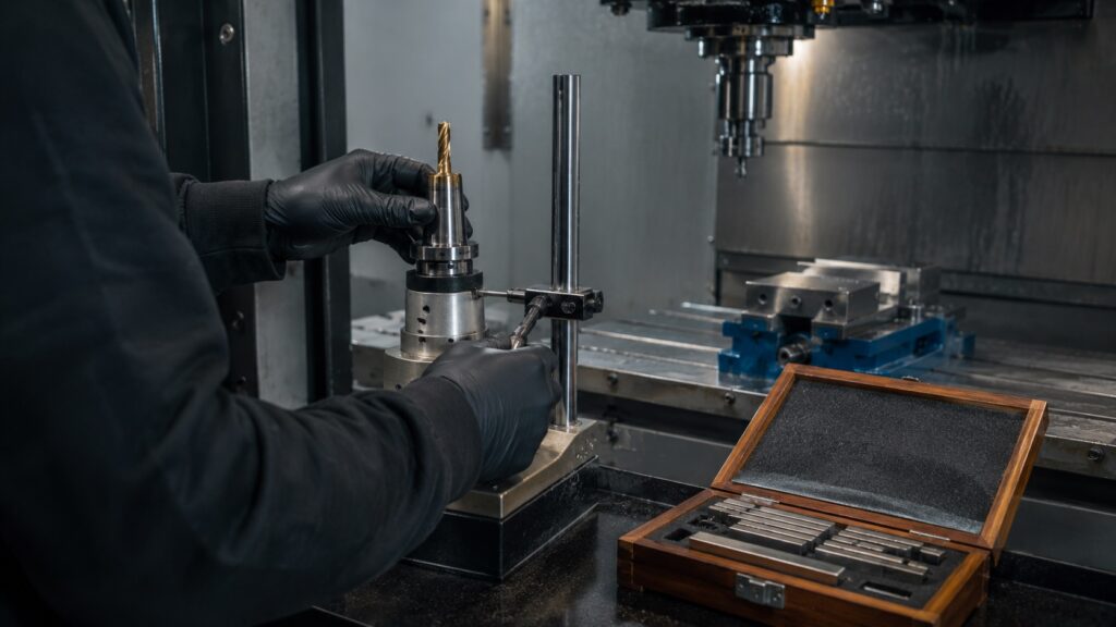 Measuring CNC tool offsets before machining setup