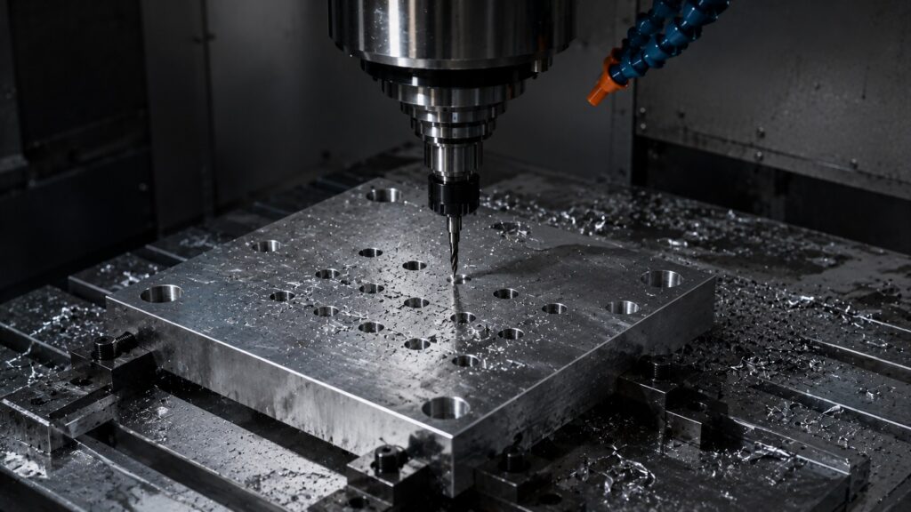 CNC canned drilling cycle using incremental positioning movements