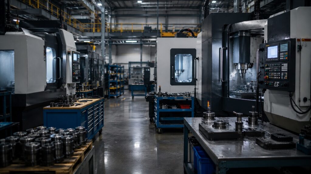 professional CNC machining workshop showing modern manufacturing career environment