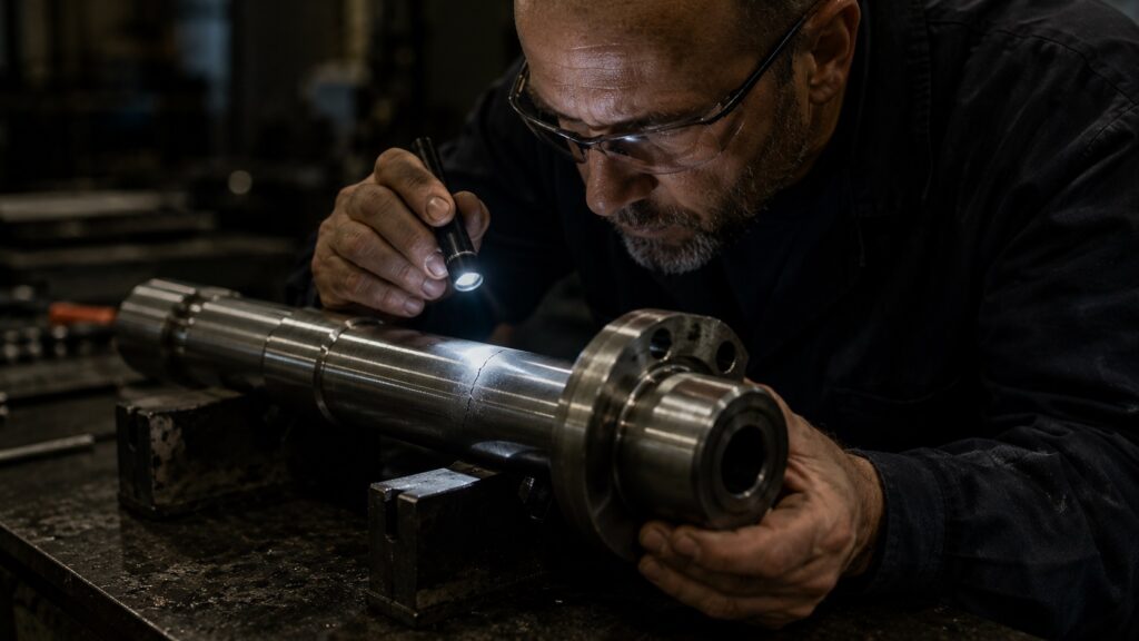 Inspecting steel for quench cracking after heat treatment