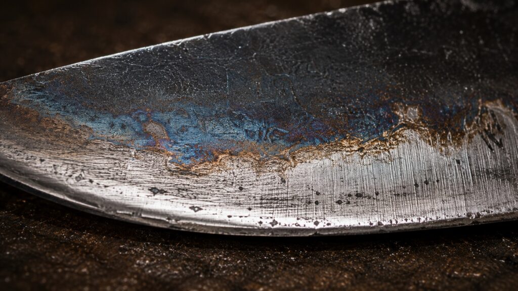 Close-up of a wrench knife cutting edge