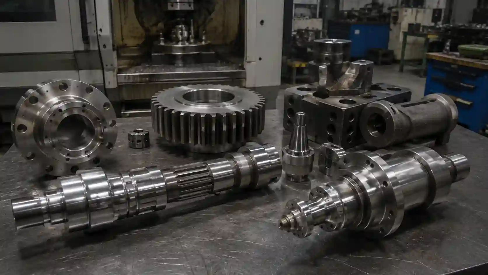 4140 steel shafts, gears, and industrial machine components used in heavy-duty engineering applications